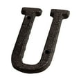 thumbnail image 1 of Begzeat 3 Inch House Letter, Address Letter for Outdoor Signs, Cast Iron Metal Number, Elegant Black Brown Finished Vintage Solid Metal Mailbox Letter Number, Black Home Letter U, 1 of 9
