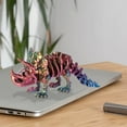thumbnail image 1 of Begzeat 3D Printed Articulated Tyrannosaurus Triceratops Dinosaur - Flexible triceratops Figurines for ADHD,Stress and Anxiety Relief, Desktop Motion Toys Unisex Adults (Rainbow), 1 of 8