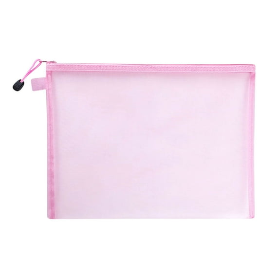 Begzeat 9.3x7.1 Inches Canvas Zipper Pouch, Blank DIY Craft Pen Pencil Case Multipurpose Makeup Bag for Cosmetic, Invoice Bill, Travel Toiletry, Pink