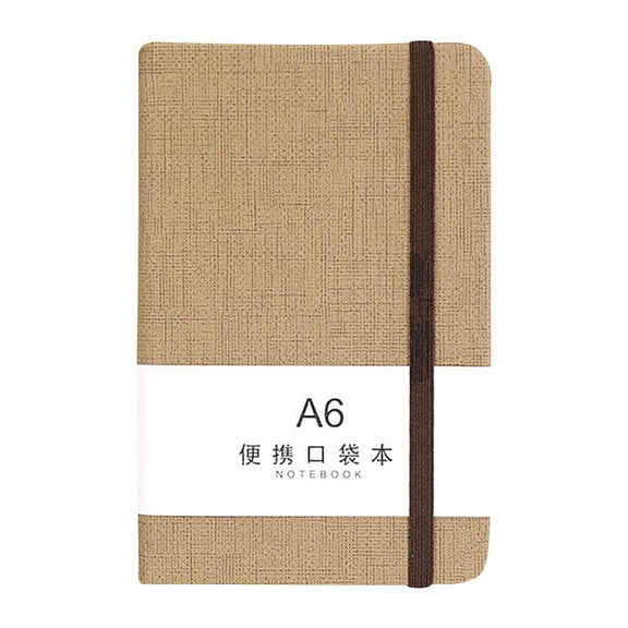 Begzeat A6 Notebook, Journal Leather Hardcover 192 Pages Thick Paper with 80GSM Blanks/Dotted/Grid, with Elastic Band & Inner Pocket for Writing and Sketching