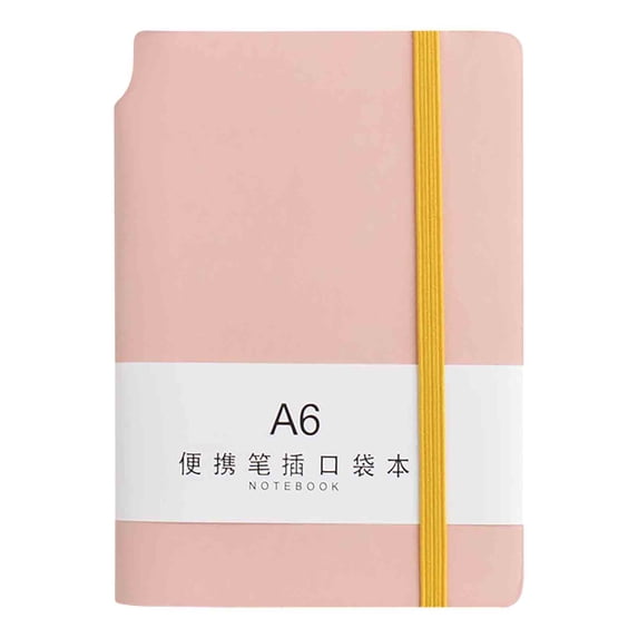 Begzeat A6 Notebook, Journal Leather Hardcover 192 Pages Thick Paper with 80GSM Blanks/Dotted/Grid, with Elastic Band & Inner Pocket for Writing and Sketching