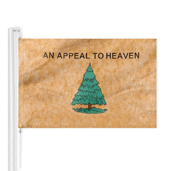 Begzeat An Appeal to Heaven Tea-Stained Flag, 3x5 Ft, LiteWeave Pro Series Printed 300D Polyester, Historical Flag, Indoor/Outdoor, Vibrant Colors, Brass Grommets, Thicker and More Durable Than 100D
