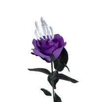 Begzeat Artificial Blood Roses with Skeleton Hand Flower Bouquet,1Pcs Artificial Rose Silk Flowers with Stems,Real Touch Fake Flowers for Decoration,Fake Rose Flowers for Halloween Wedding Party Dec