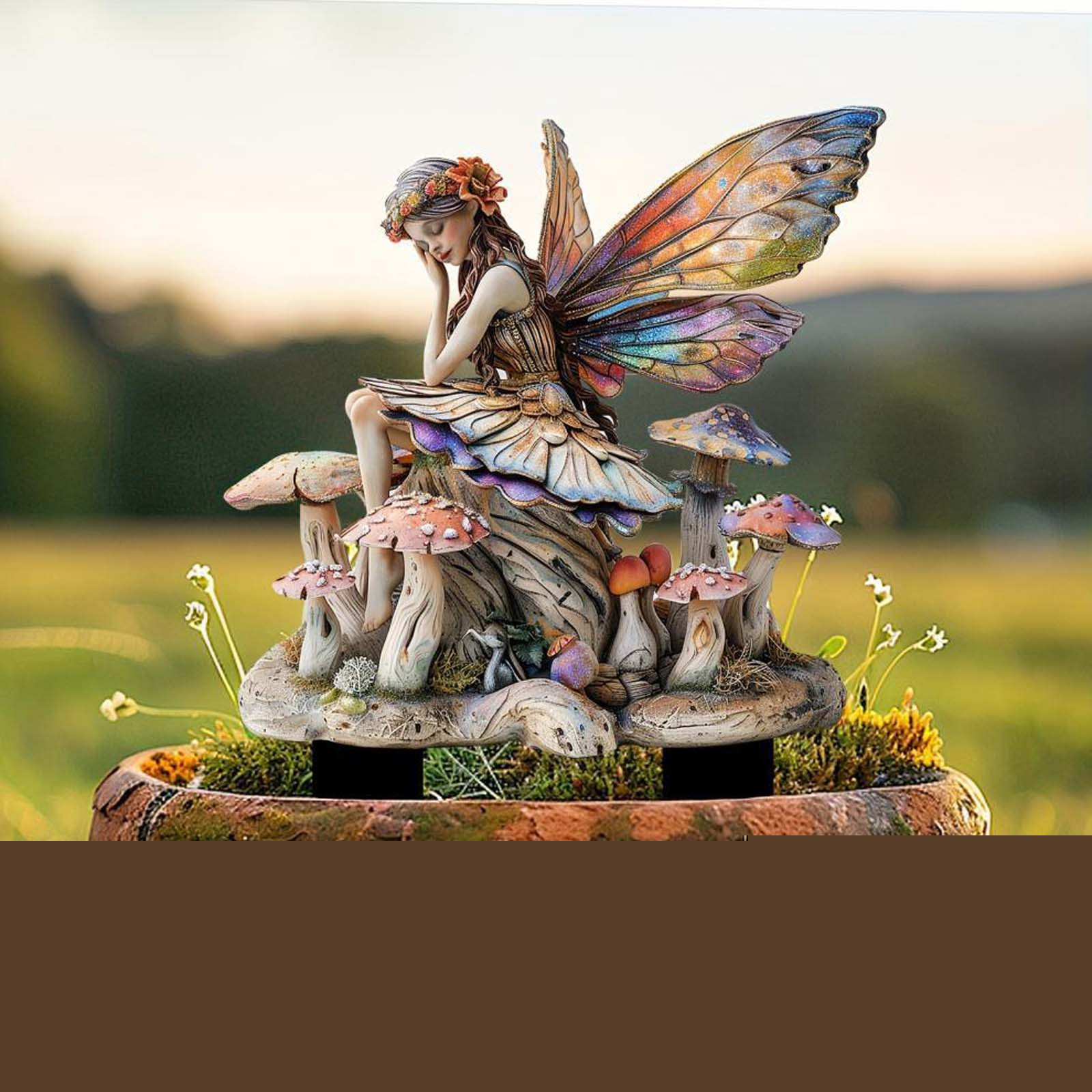 Begzeat Bohemian Fairy Flower Pot Decoration,Flower Fairy Pot Decoration,Garden Ground Insert,Fairy Garden Accessories,DIY Acrylic Bohemian Flower Pot,Fairy Garden Figurines