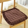 thumbnail image 1 of Begzeat Clearance Kitchen Chair Cushions, U Shaped Memory Foam Chair Cushion with Ties, 16 x 16 inches Soft Plush Velvet Chair Pads for Dining Chairs(Square, Brown), 1 of 7