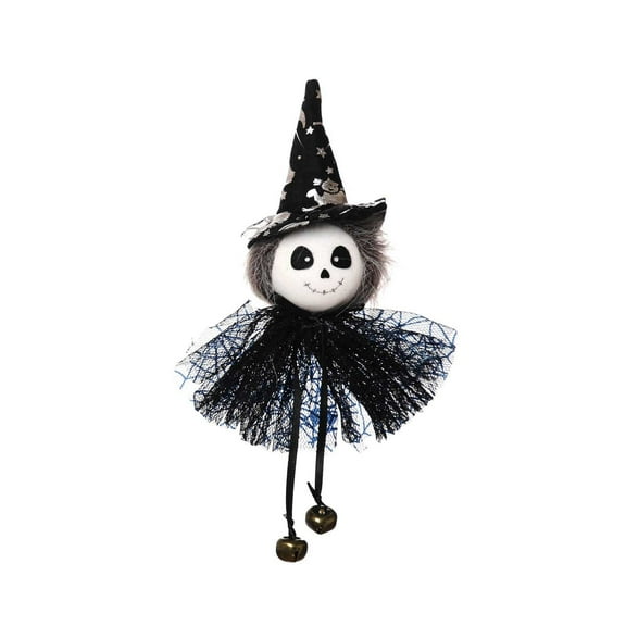 Begzeat Halloween Hanging Gnome Ornaments, Halloween Pumpkin Witch Spooky Handmade Gnomes Decorations, Halloween Venue Layout Props Gauze Skirt Bell Pendant Witch Pendant
