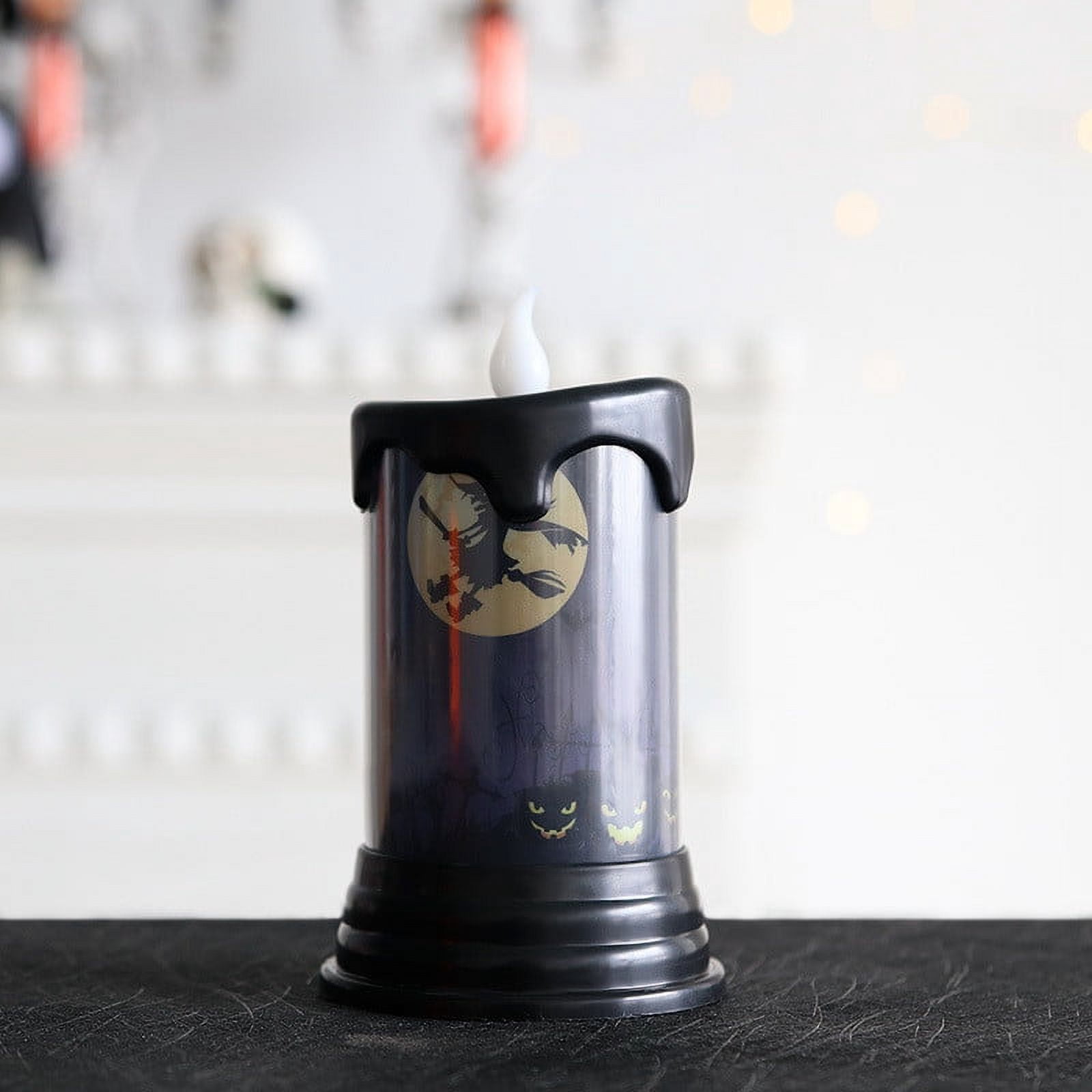 XEOVHV Clearance Halloween LED Flameless Pillar Candles, Battery ...