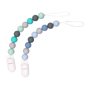 Begzeat Silicone Pacifier Clips for Baby Boys and Girls - One-Piece Beads, Rust-Free Holders, Teething Relief, Baby Necessities, Newborn Safe Baby Essentials