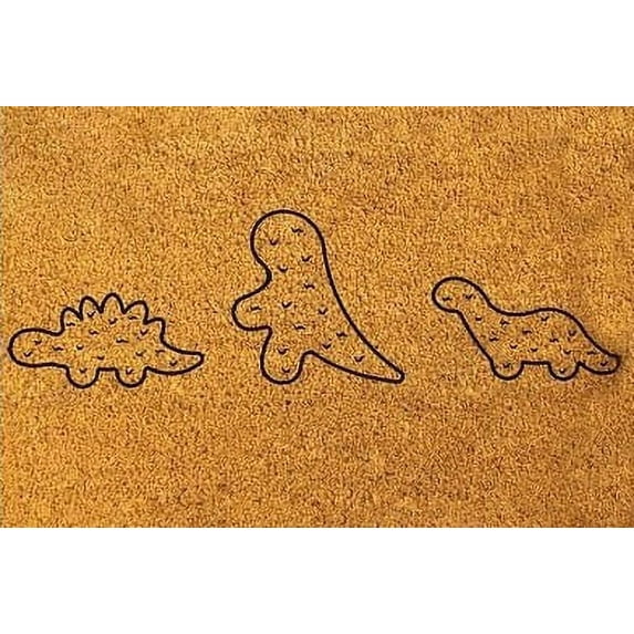 Begzeat Summer Decorative Doormat,Baby dinosaur Mat, Natural Coir Fiber Doormat, Perfect for any Entryway, Anti-Slip Mat Backing 16*24Inches