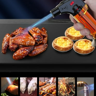 Begzeat Torch Lighter, Butane Torch Refillable, KitchenTorch for Cooking with Safety Lock & Adjustable Flame for BBQ, Creme Brulee, Baking, Crafts(Butane Gas not Included) (Yellow)