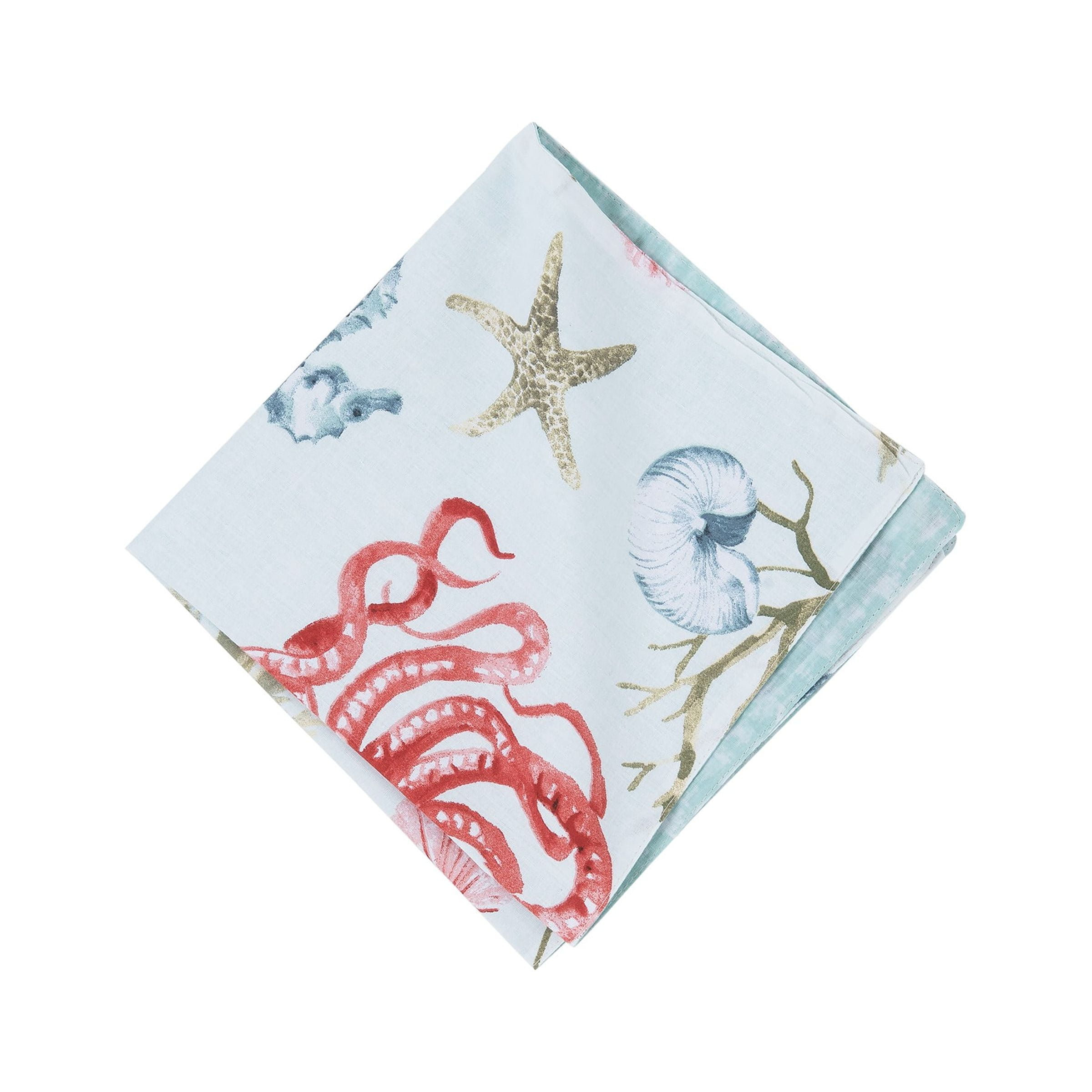 Behari Coastal Blue Cotton Reversible Napkin