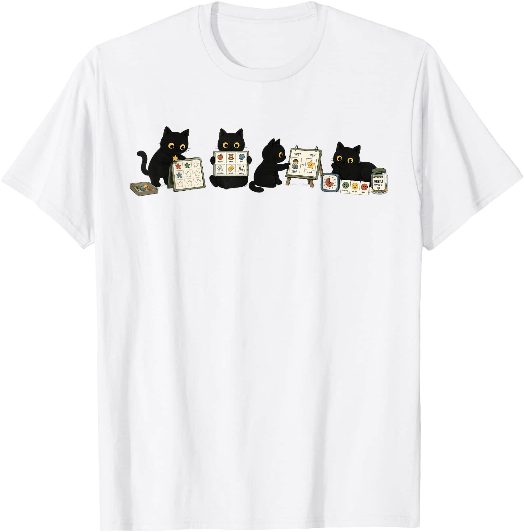 Behavior Analyst ABA Squad Black Cat Autism ABA Therapy T-Shirt ...