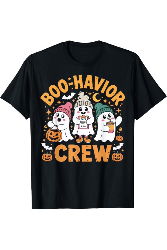 Behavior Analyst Aba Rbt Retro Boo-Havior Crew T Shirt Size S-5XL