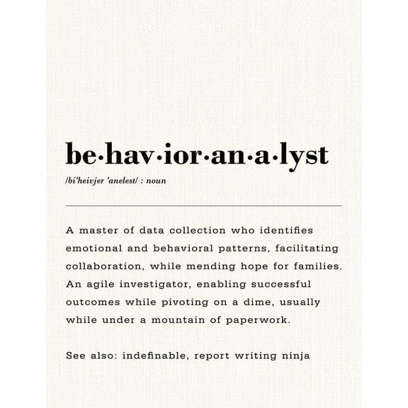 Behavior Analyst Definition Poster Home Office Decor, Wall Canvas Posters Funny Staff Pretty Gift For Appreciation poster
