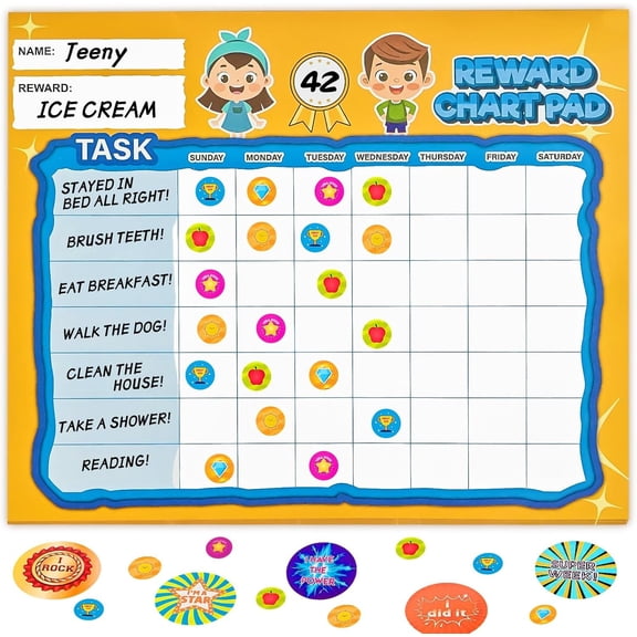 Behavior Chart System, Chart for , Behavior Chart for & School, Behavior Chore Chart with 26 Chore Charts,1488 Stickers to Motivate Responsibility & Habits