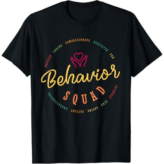 Behavior Specialist Apparel - Behavior Squad T-ShirtMen's and women's gift, black and white T-shirt, size: Extra large S-4XL