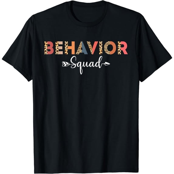 Behavior Squad ABA Therapist Team Autism Awareness Leopard T-Shirt