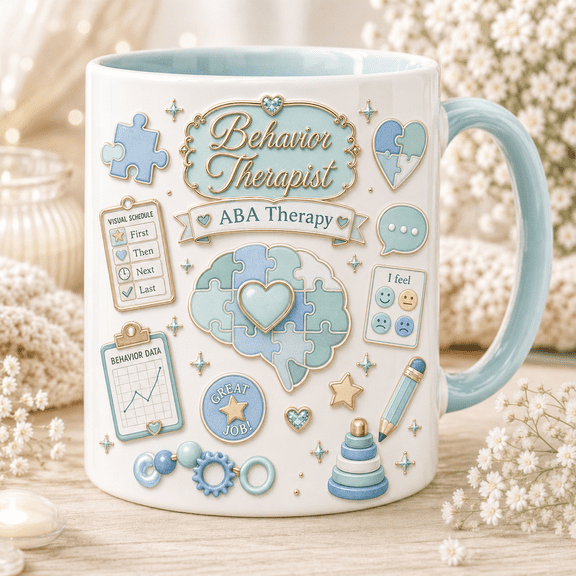 Behavior Therapist Mug, ABA Therapy Coffee Cup Gift for BCBA RBT Therapist