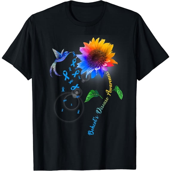 Behcet' Disease Awareness Sunflower Hummingbird T-Shirt - Walmart.com