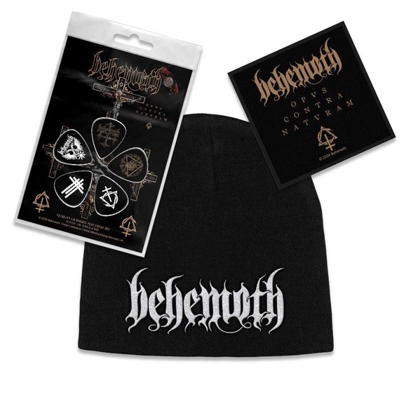 Behemoth Officially Licensed Gift Set - 1 Embroidered Beanie, 1 Standard Woven Patch, 1 Set of Five Guitar Picks