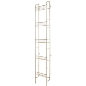 Behind The Door Bathroom Shelf Narrow 5-Tier, Slim Space-Saving Storage Shelf, Freestanding Narrow Shelving Unit for Bathroom, Kitchen, Closet and Laundry Room