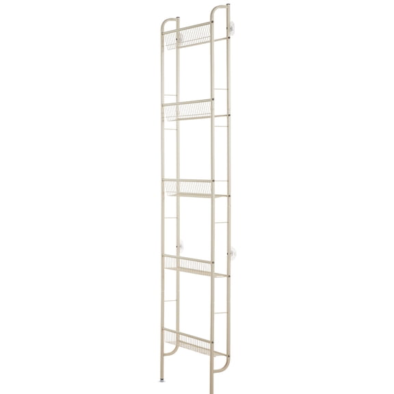 Behind The Door Bathroom Shelf Narrow 5-Tier, Slim Space-Saving Storage Shelf, Freestanding Narrow Shelving Unit for Bathroom, Kitchen, Closet and Laundry Room