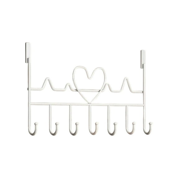 Behind The Door Hooks - Hole Free Door Hangers, Coat Hooks for Bedroom & Kitchen, Metal Hanging Racks for Organizing, Space Saving Solution, Black, 41x22cm