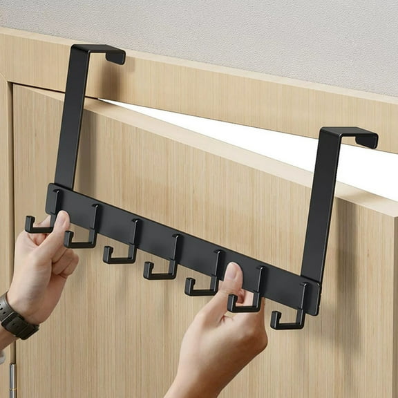 Behind Door No Punch Hooks,Multifunctional Metal Hanging Rack For Coats,Bags,Hats,Scarves,Space Saving Organizer For Entryway Bedroom Bathroom,Adjustable Angle Design,Durable And Practical Storage
