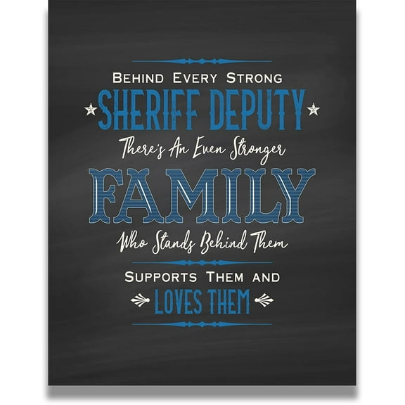 Behind Every Strong Sheriff - Law Enforcement  poster  Police Officer Gift - Hero Wall Decor - Family Wall Art for Sheriff poster