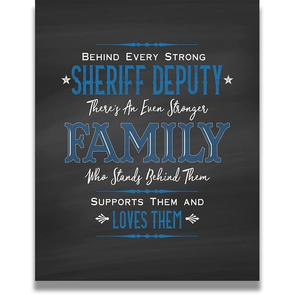 Behind Every Strong Sheriff - Law Enforcement  poster  Police Officer Gift - Hero Wall Decor - Family Wall Art for Sheriff poster