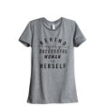 thumbnail image 1 of Behind Every Successful Woman Is Herself Women's Fashion Relaxed T-Shirt Tee Heather Grey Medium, 1 of 3