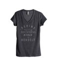 thumbnail image 1 of Behind Every Successful Woman Is Herself Women's Fashion Relaxed V-Neck T-Shirt Tee Charcoal Grey Medium, 1 of 3