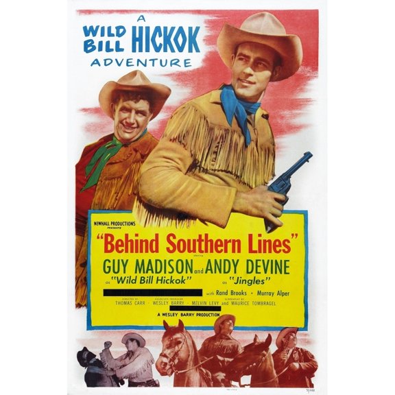 Behind Southern Lines Us Poster Art From Left: Andy Devine Guy Madison 1952 Movie Poster Masterprint