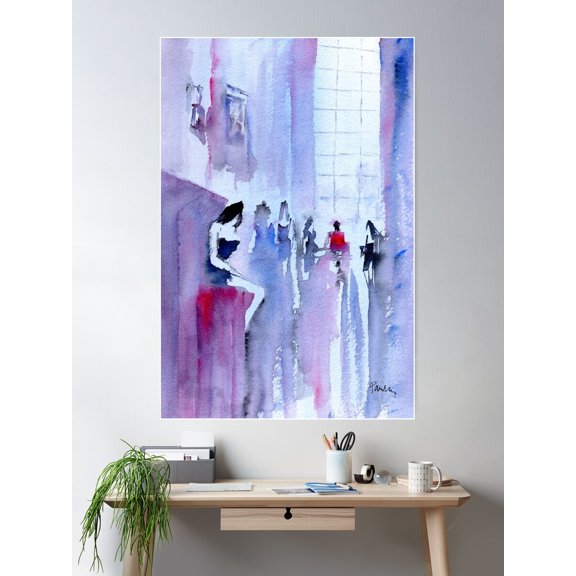 Behind The Curtains Poster Wall Art, Modern Wall Decor For Living Room Bedroom, 8x12 UNFRAMED