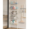 thumbnail image 1 of Behind The Door Bathroom Shelf Narrow 5-Tier, Space-Saving Slim Storage Shelf Narrow Shelving Unit for Bathroom and Kitchen White, 1 of 8