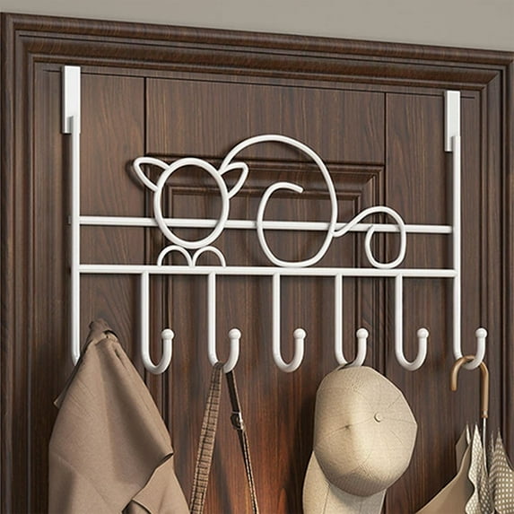 Behind The Door Hooks Hole Free Door Hangers with Shelves, Coat Hooks, Bedroom and Kitchen Door Organizer Hanging Rack for Easy Installation
