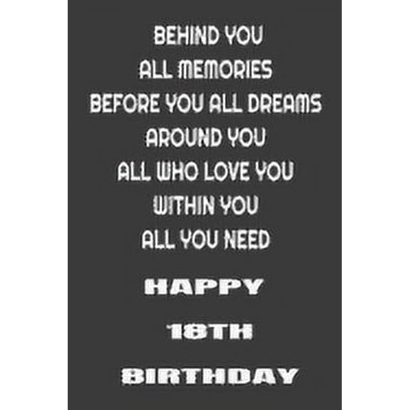 Behind You All Memories Before You All Dreams Around You All Who Love You Within You All You Need Happy 18th Birthday