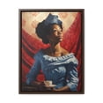 thumbnail image 1 of "Behind the Curtain: Elegant Lady with Coffee" - Framed Canvas Wrap, 1 of 2