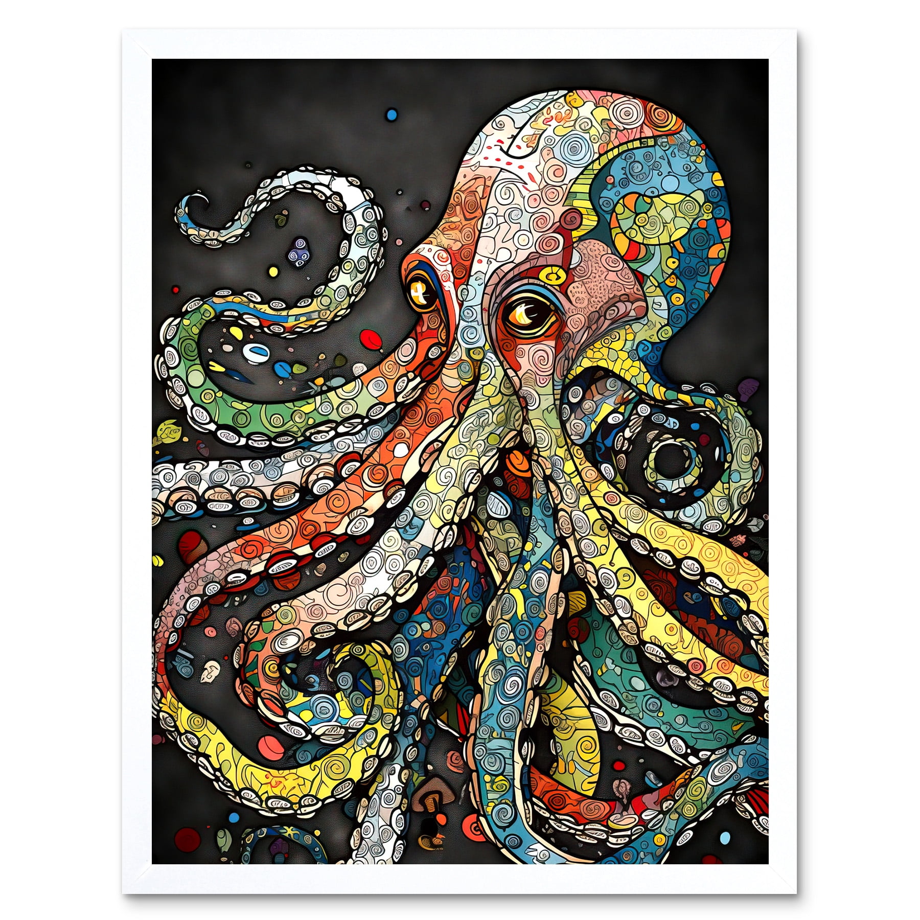 Behind the Octopus Eyes Watercolour Pastel Colour Tentacle Doodle