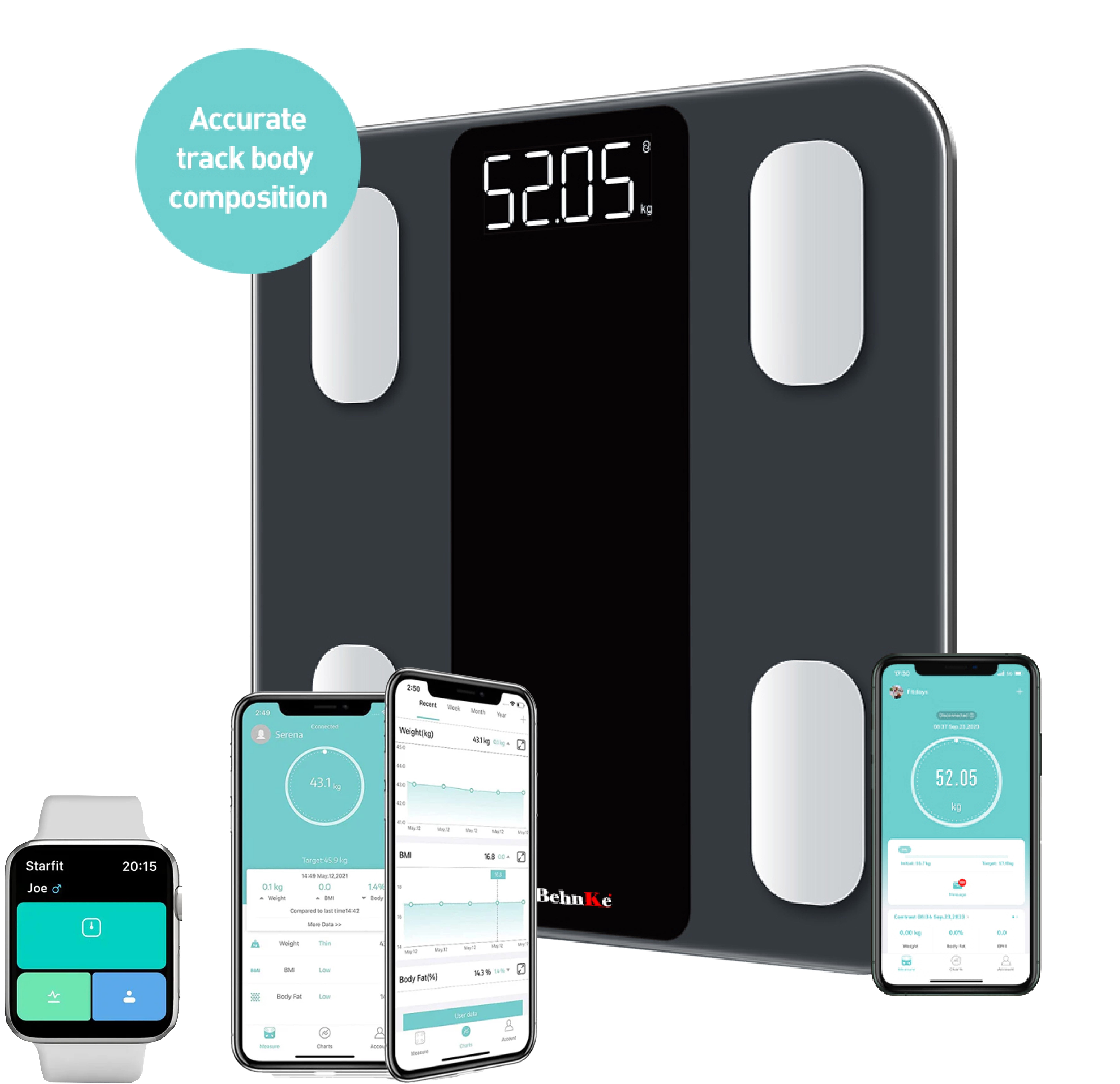 Behnke Smart Body Scale Pro Life with 4 Sensors - Walmart.com