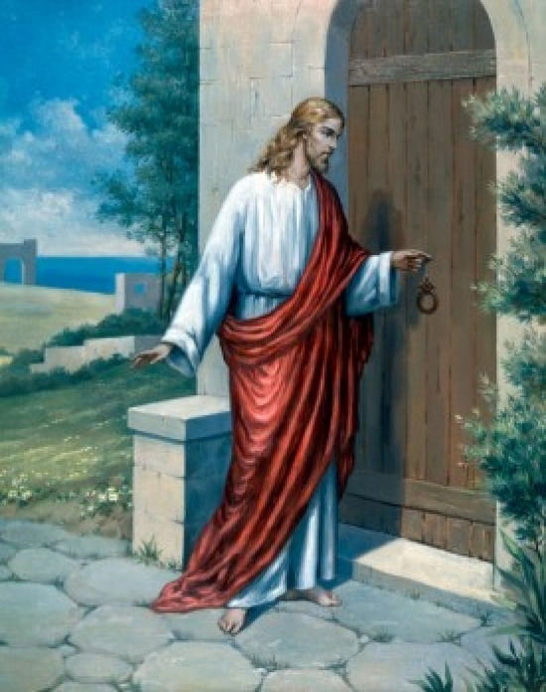 Behold I Stand at the Door by Ludwig Haber 19th Century Canvas Art - Ludwig Haber (24 x 36)