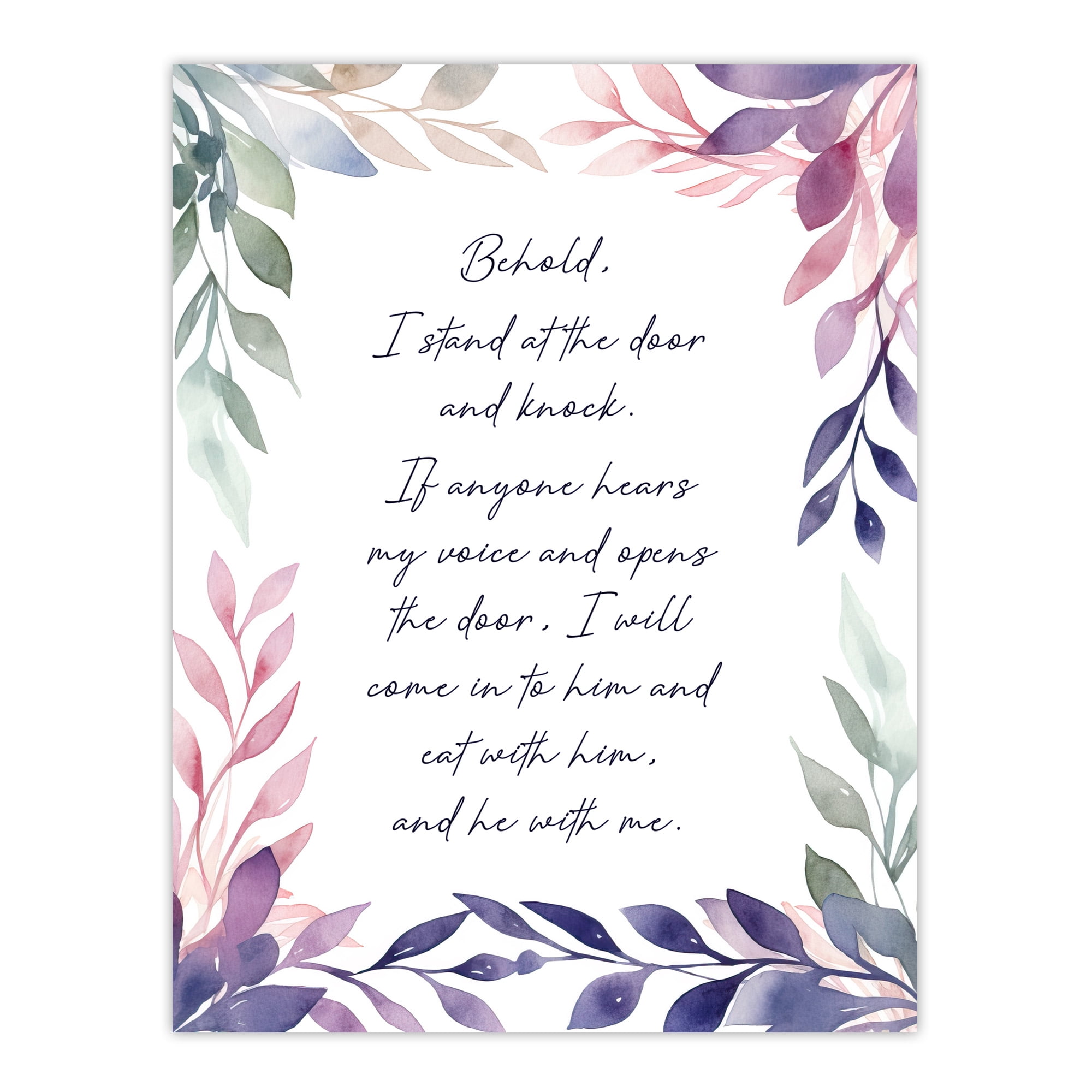 Behold Stand at Door and Knock Violet Revelation New Testament Jesus