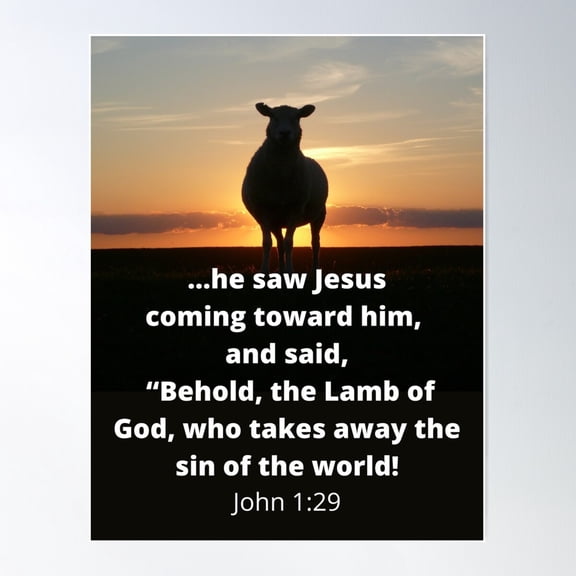 Behold The Lamb Of God Poster Wall Art, Modern Wall Decor For Living Room Bedroom, 16x24 UNFRAMED