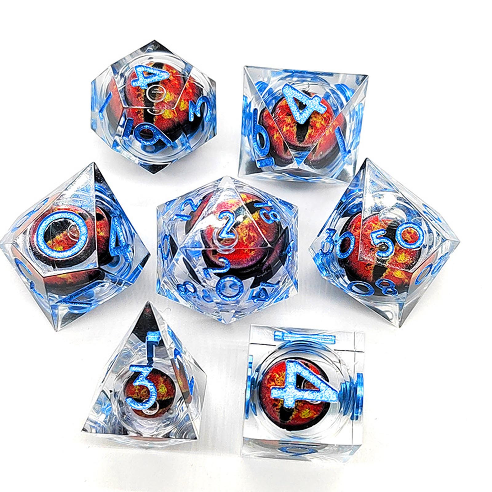 Beholder'S Eye DND Dice Dragon Eye Liquid Core Sharp Edge Handmade