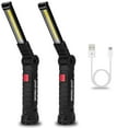 thumbnail image 1 of BN-LINK 2 Pack LED Work Light, Rechargeable COB Light with Magnetic Base and Hook, 360°Rotate and 5 Modes, Cordless & Folding Flashlight for Workshop, Household(Black), 1 of 8