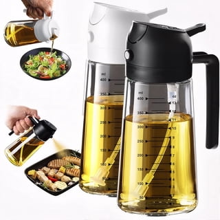 Behome 2 PCS 13oz/400ml Glass Olive Oil Sprayer for Cooking, 2 in 1 Olive Oil Dispenser Bottle, Food-grade Oil Dispenser for Kitchen, Air Fryer, Salad, BBQ