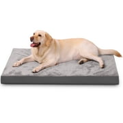 Behome 35Inch Orthopedic Dog Bed for Small/Medium Dogs, Supportive Egg Foam Pet Bed with Removable & Washable Cover, Waterproof Lining & Bite Resistant, Two Types of Fabrics(Gray)