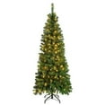 thumbnail image 1 of BN-LINK 6ft Artificial Pre-Lit Pencil Christmas Tree with 8 Lighting Modes, Slim Christmas Tree with 250 Lights, 680 Branch Tips & Metal Stand, Holiday Party Indoor/Outdoor Xmas Decoration, 1 of 7