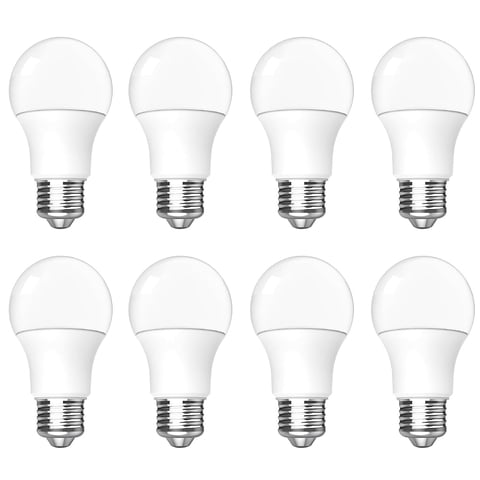 Behome 8 Pack A19 LED Light Bulbs, Energy Efficient 12W(100 Watt Equivalent), E26 Base, 6000K Daylight & 822 Lumens, Non-Dimmable(Daily Light White)