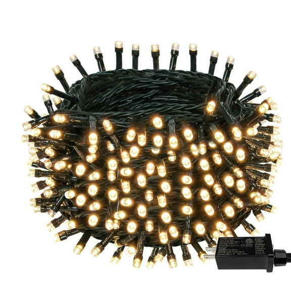 BN-LINK 99FT 300 LED String Lights, Plug-in Outdoor/Indoor Christmas Tree Lights with 8 Modes, Waterproof String Lights for House Yard, Patio & Xmas Decorations(Warm White)